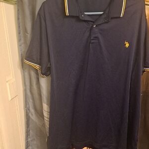 U.S. Polo Assn. Dark Blue Polo with Yellow Trim
